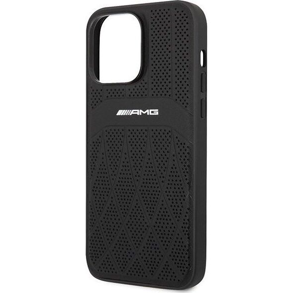 Mercedes AMG AMHMP14XOSDBK iPhone 14 Pro Max 6,7" czarny/black hardcase Leather Curved Lines MagSafe