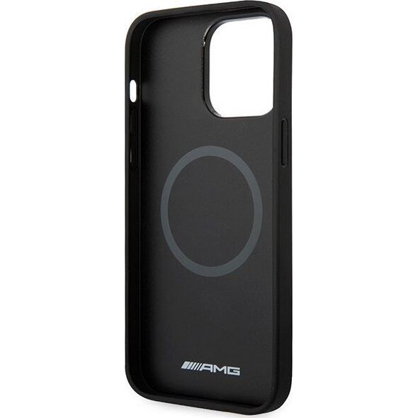 Mercedes AMG AMHMP14XOSDBK iPhone 14 Pro Max 6,7" czarny/black hardcase Leather Curved Lines MagSafe