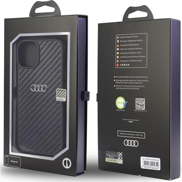 Audi Audi Carbon Fiber iPhone 12/12 Pro 6.1" czarny/black hardcase AU-TPUPCIP12P-R8/D2-BK