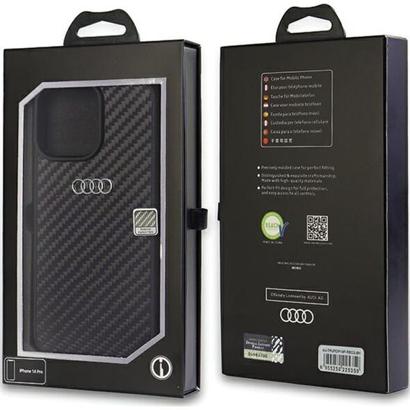Audi Audi Carbon Fiber iPhone 14 Pro 6.1" czarny/black hardcase AU-TPUPCIP14P-R8/D2-BK
