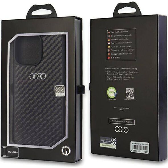 Audi Audi Carbon Fiber iPhone 14 Pro 6.1" czarny/black hardcase AU-TPUPCIP14P-R8/D2-BK