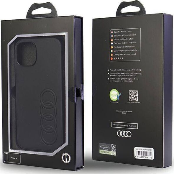 Audi Audi Synthetic Leather iPhone 14 6.1" czarny/black hardcase AU-TPUPCIP14-TT/D1-BK