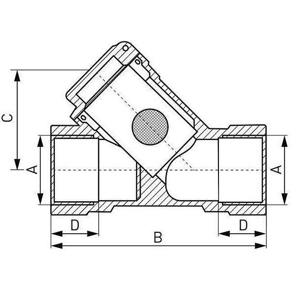Ferro Filtr siatkowy do gazu 2" GW-GW typ G41 FERRO F7G