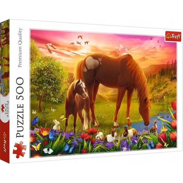 Trefl Puzzle 500 element?w Konie na ??ce