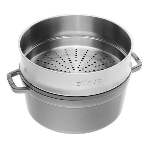 Zwilling Garnek żeliwny okrągły z wkładem STAUB 40510-605-0 - 5 25 ltr grafitowy