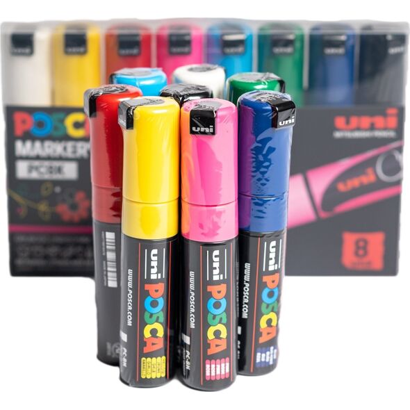 Uni MARKER PLAKATOWY UNI POSCA PC- 8K ZESTAW 8 KOLORÓW