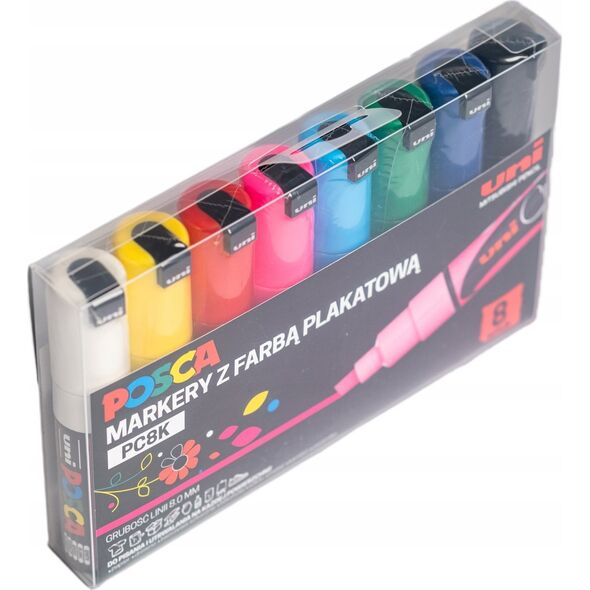 Uni MARKER PLAKATOWY UNI POSCA PC- 8K ZESTAW 8 KOLORÓW