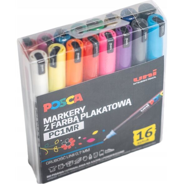 Uni MARKER POSCA PC-1MR ZESTAW 16 KOL PLASTIKOWE OPAK
