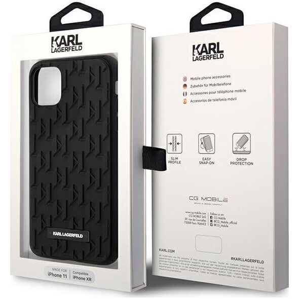 Karl Lagerfeld Etui Karl Lagerfeld KLHCN61RUPKLPK Apple iPhone 11/XR hardcase czarny/black 3D Monogram