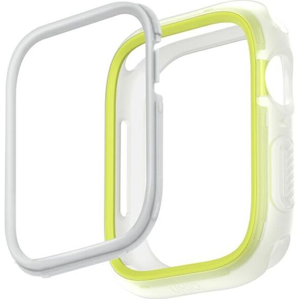 Uniq Etui UNIQ Moduo Apple Watch 4/5/6/7/SE/8 44/45mm limonka-biały/lime-white