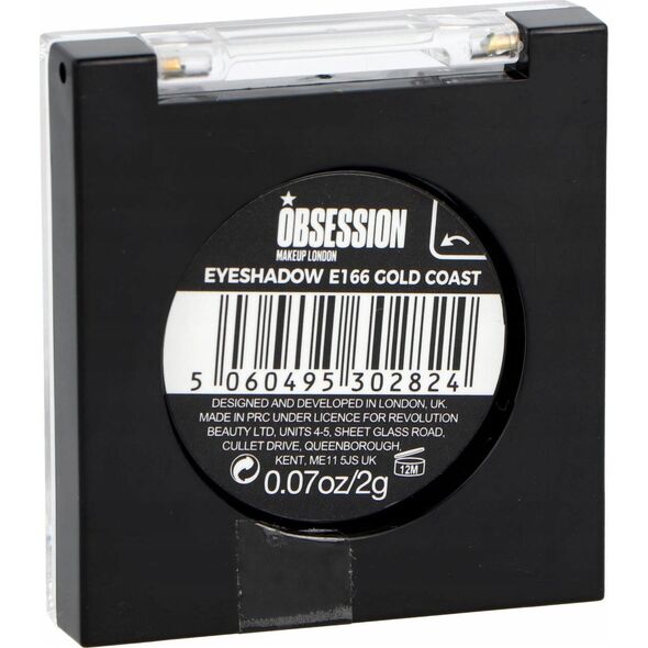 Makeup Revolution Makeup Revolution, Obsession, Eyeshadow Powder, E166, Gold Coast, 2 g For Women