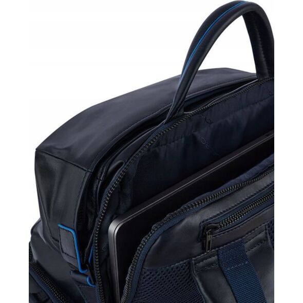 Piquadro Piquadro, Blue Square, Leather, Backpack, Black, CA5573B2V, Unisex, Size L Unisex