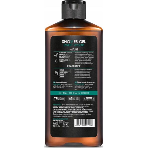 MASVERI Masveri, Sweet Wood, Shower Gel, 200 ml For Men