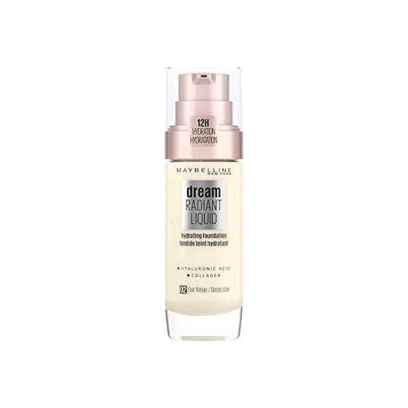 Maybelline  Maybelline, Dream Radiant, Hyaluronic Acid, Hydrating, Liquid Foundation, 02, Fair Beige, 30 ml For Women