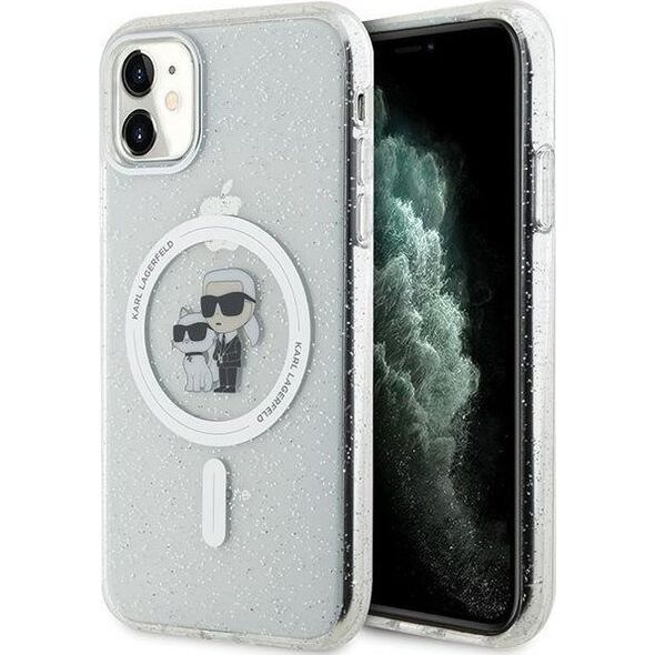 Karl Lagerfeld Etui Karl Lagerfeld KLHMN61HGKCNOT Apple iPhone 11/XR hardcase Karl&Choupette Glitter MagSafe transparent