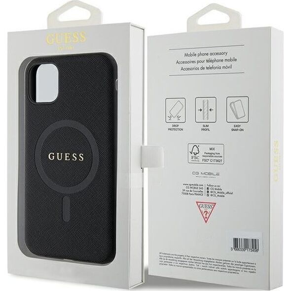 Guess Etui Guess GUHMN61PSAHMCK Apple iPhone 11/XR hardcase Saffiano MagSafe czarny/black