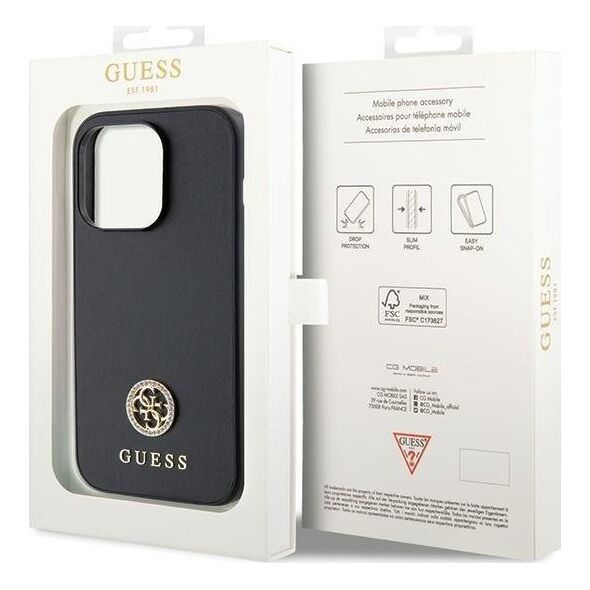 Guess Etui Guess GUHCP13XPS4DGPK Apple iPhone 13 Pro Max hardcase Strass Metal Logo czarny/black
