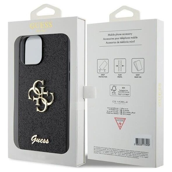 Guess Etui Guess GUHCP13XHG4SGK Apple iPhone 13 Pro Max hardcase Glitter Script Big 4G czarny/black