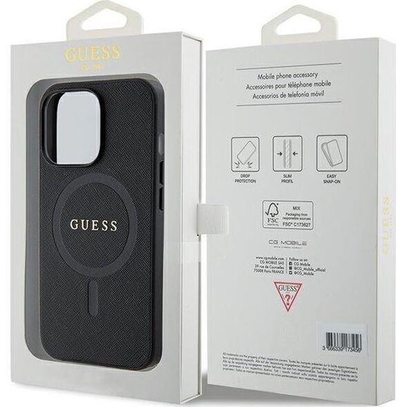 Guess Etui Guess GUHMP13LPSAHMCK Apple iPhone 13/13 Pro hardcase Saffiano MagSafe czarny/black