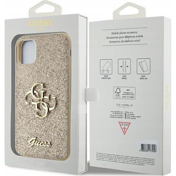 Guess Guess GUHCN61HG4SGD iPhone 11 / Xr 6.1" złoty/gold hardcase Glitter Script Big 4G