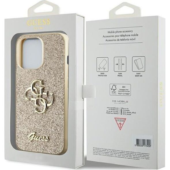 Guess Guess GUHCP13LHG4SGD iPhone 13 Pro / 13 6.1" złoty/gold hardcase Glitter Script Big 4G