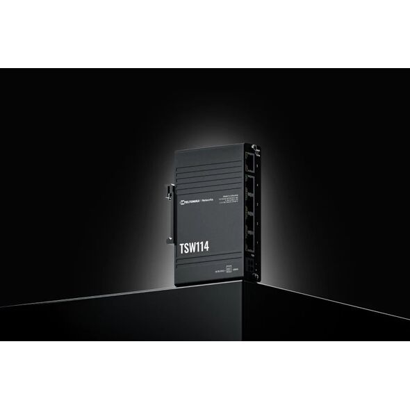 Switch Teltonika Przełšcznik przemysłowy TSW114 5xGbE Zintegrowany uchwyt DIN