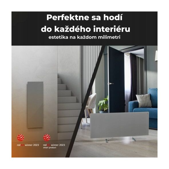 Aeno AENO Premium Eco Smart Heater, 700W, Tempered glass, Infrared+convection heating type, LED display, Plug type: Europe (E/F type), GREY