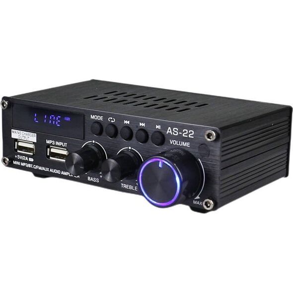 Blitzwolf Wzmacniacz audio AS-22, 45W, Bluetooth 5.0, USB + pilot (czarny)