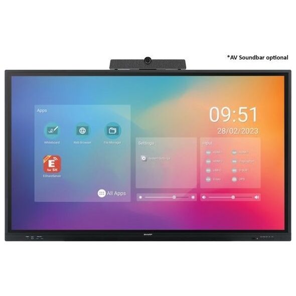 System interaktywny NEC PN-LC652 - 65", interactive display, UHD, 350 cd/m2, Infrared, 20 touch points, OPS Slot, Android SoC, USB-C, HDMI-out.