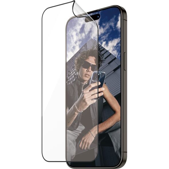 PanzerGlass Szkło hybrydowe PanzerGlass Ultra-Wide Fit Matrix iPhone 15 Pro Max antybakteryjne