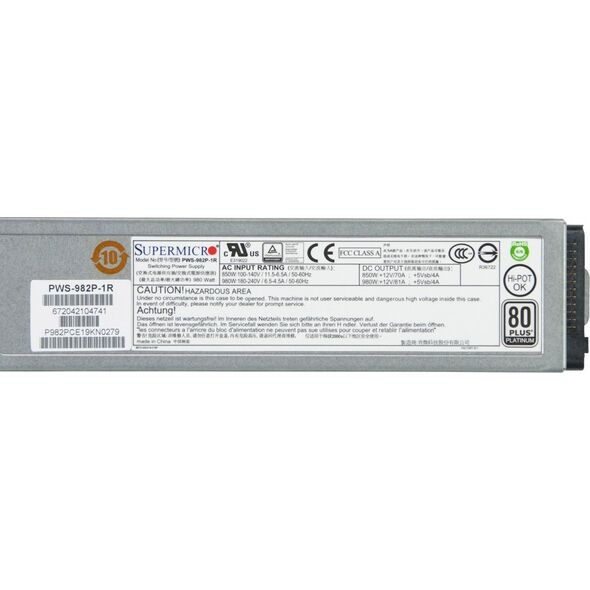 Zasilacz serwerowy SuperMicro 980W PSU FOR 1U