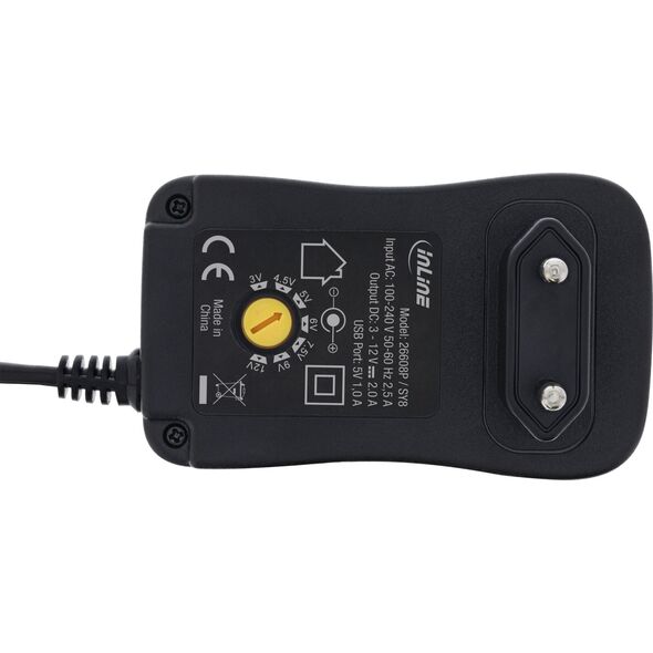 Zasilacz do laptopa InLine InLine® Universal Steckernetzteil 30W mit USB, 110-240V auf 3-12V, max. 2500mA