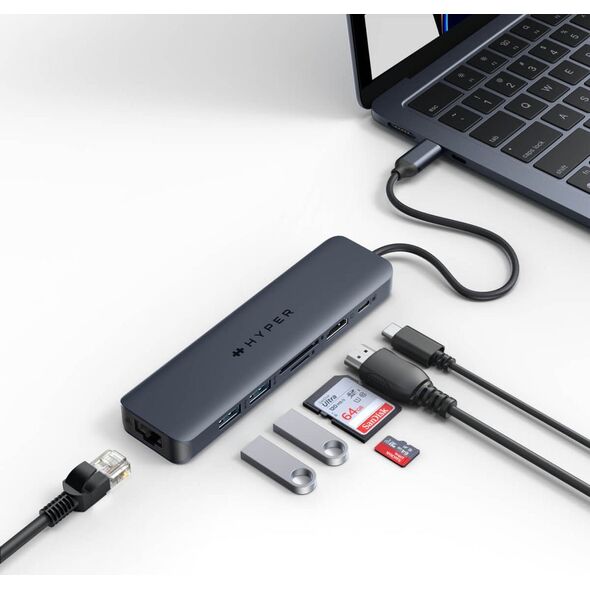 HUB USB HyperDrive Koncentrator HyperDrive Next 7-Port USB-C Hub HDMI/4K60Hz/SD/RJ45/100W PD Pas-trought