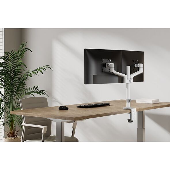 Neomounts Uchwyt biurkowy na 2 monitory 17" - 27" (DS60-425WH2)