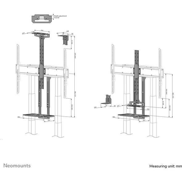 Neomounts Uchwyt na videobar (AV1-875BL)