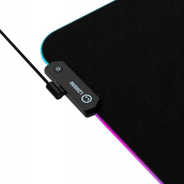 Podkładka Lorgar Lorgar Steller 913, Gaming mouse pad, High-speed surface, anti-slip rubber base, RGB backlight, USB connection, Lorgar WP Gameware support, size: 360mm x 300mm x 3mm, weight 0.250kg