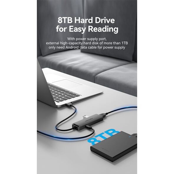 HUB USB Vention Hub USB 3.0 z 4 portami i zasilaczem Vention CHLBD 0,5m czarny