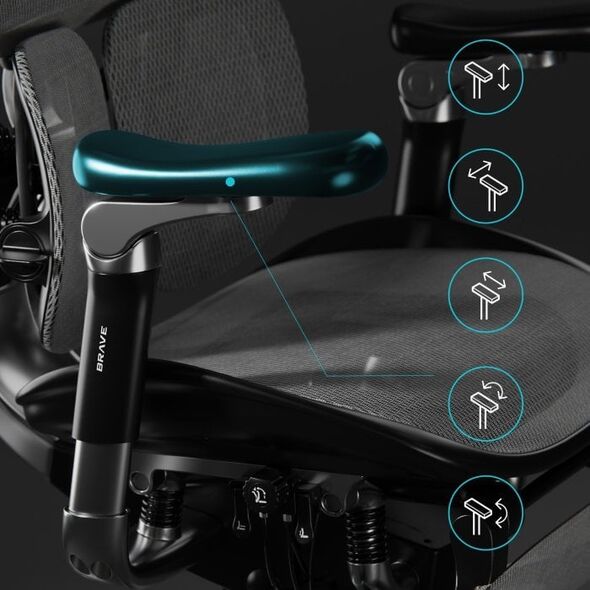 Fotel Diablo Chairs BRAVE Fotel biurowy ergonomiczny V-KINETIC czarny