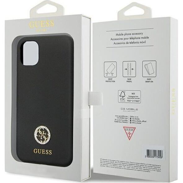 Guess Guess GUHCN614DGPK iPhone 11 / Xr 6.1" czarny/black hardcase Silicone Logo Strass 4G