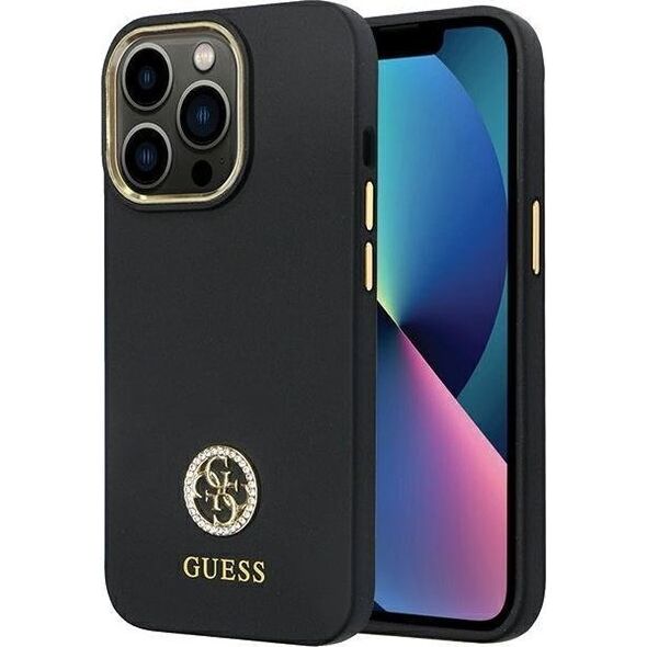 Guess Guess GUHCP13XM4DGPK iPhone 13 Pro Max 6.7" czarny/black hardcase Silicone Logo Strass 4G