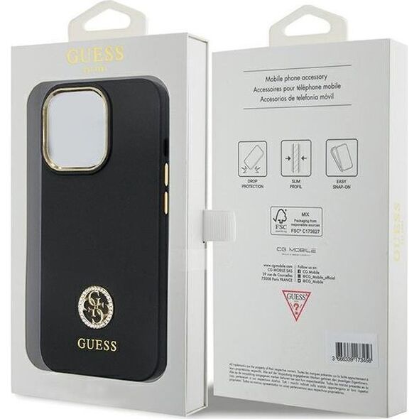 Guess Guess GUHCP13XM4DGPK iPhone 13 Pro Max 6.7" czarny/black hardcase Silicone Logo Strass 4G
