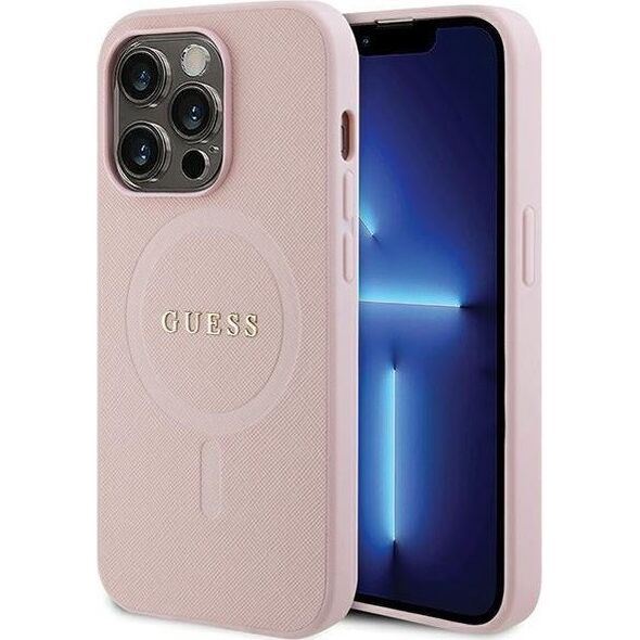 Guess Guess GUHMP13LPSAHMCP iPhone 13 Pro / 13 6,1" różowy/pink hardcase Saffiano MagSafe