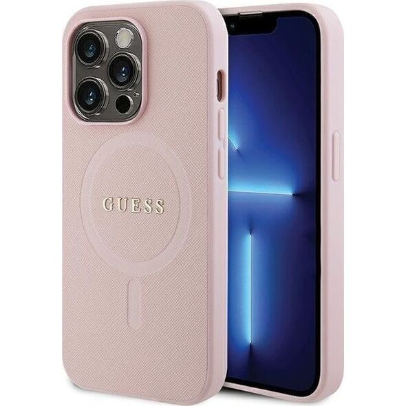 Guess Guess GUHMP14LPSAHMCP iPhone 14 Pro 6,1" różowy/pink hardcase Saffiano MagSafe