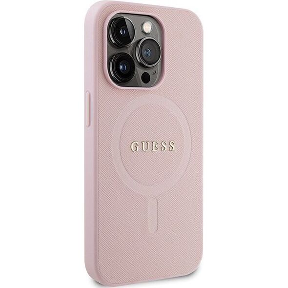 Guess Guess GUHMP14LPSAHMCP iPhone 14 Pro 6,1" różowy/pink hardcase Saffiano MagSafe