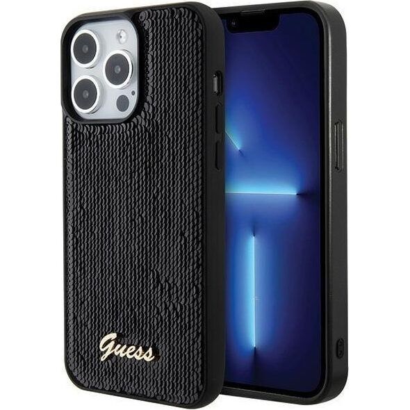 Guess Guess GUHCP15LPSFDGSK iPhone 15 Pro 6.1" czarny/black hardcase Sequin Script Metal
