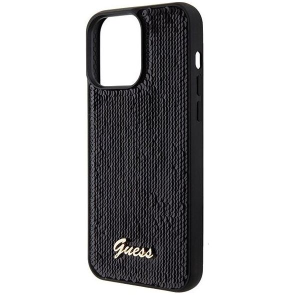 Guess Guess GUHCP15LPSFDGSK iPhone 15 Pro 6.1" czarny/black hardcase Sequin Script Metal