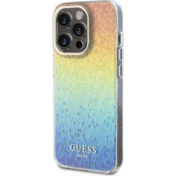 Guess Guess GUHCP15LHDECMI iPhone 15 Pro 6.1" wielokolorowy hardcase IML Faceted Mirror Disco Iridescent