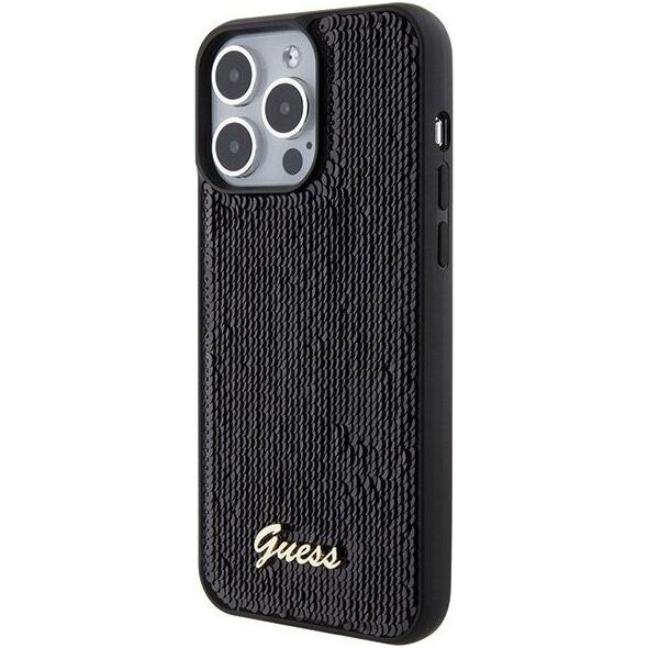 Guess Guess GUHCP15XPSFDGSK iPhone 15 Pro Max 6.7" czarny/black hardcase Sequin Script Metal