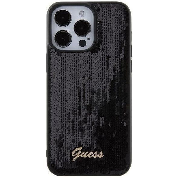 Guess Guess GUHCP15XPSFDGSK iPhone 15 Pro Max 6.7" czarny/black hardcase Sequin Script Metal