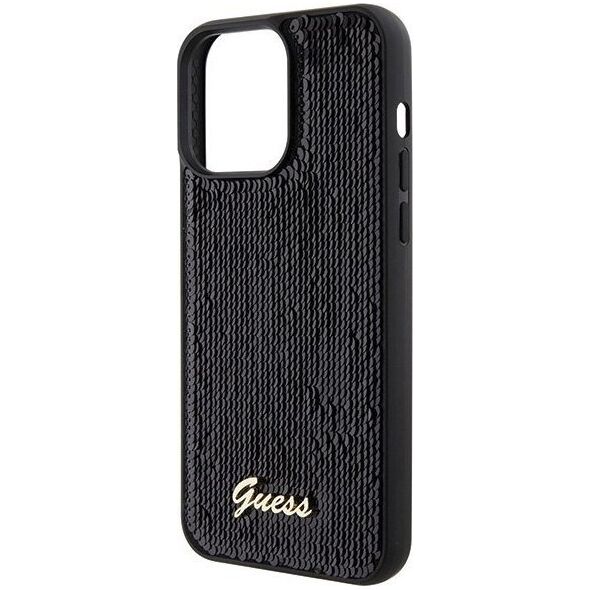 Guess Guess GUHCP15XPSFDGSK iPhone 15 Pro Max 6.7" czarny/black hardcase Sequin Script Metal